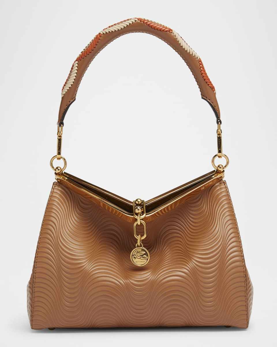 Vela Waves Printed Leather Shoulder Bag